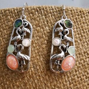 Flamingo dangle earrings